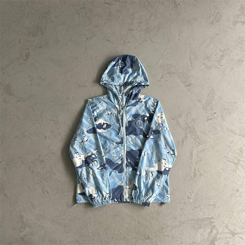 Trapstar Windbreaker and Shorts Suit Camo Blue Top Front