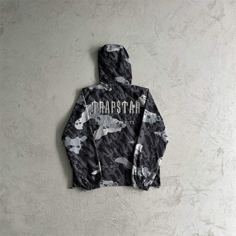 Trapstar Windbreaker and Shorts Suit Camo Black Top Back