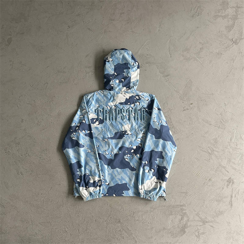 Trapstar Windbreaker and Shorts Suit Camo Blue Top Back