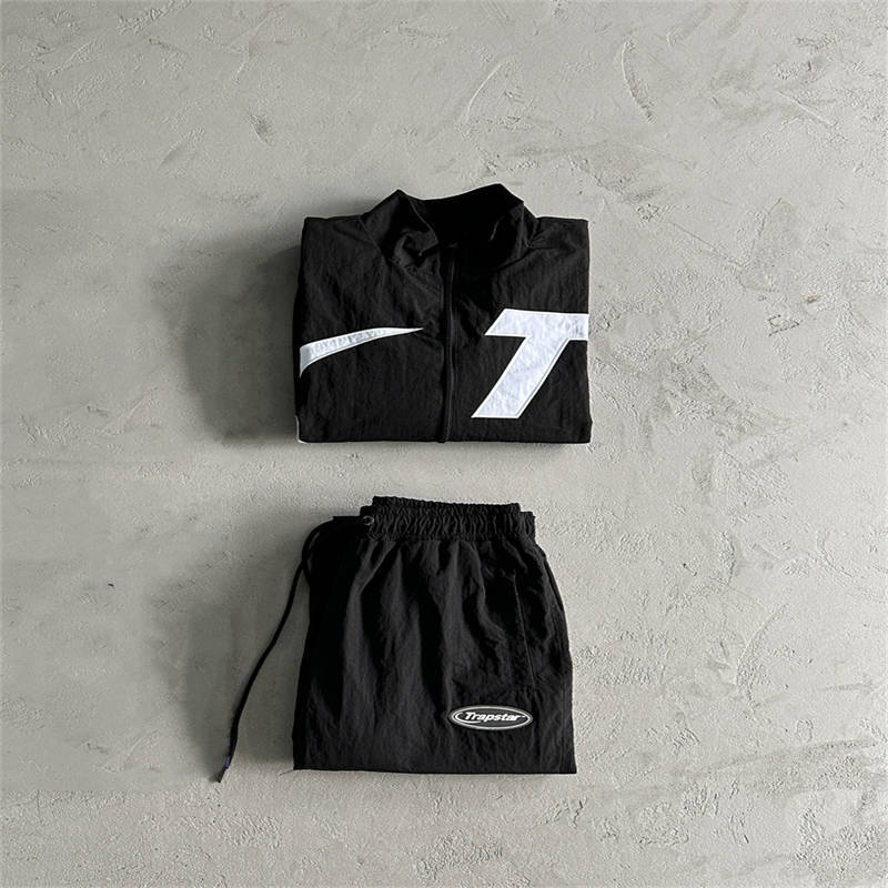Trapstar Windbreaker Set Men Speed Shellsuit Windproof Jacket Black Collection Front