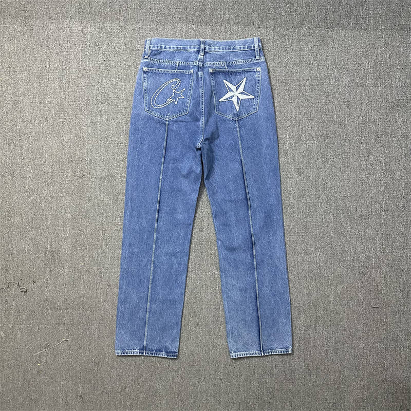 Corteiz Jeans Jacket Set Crtz Men C Star Trucker Denim Suit