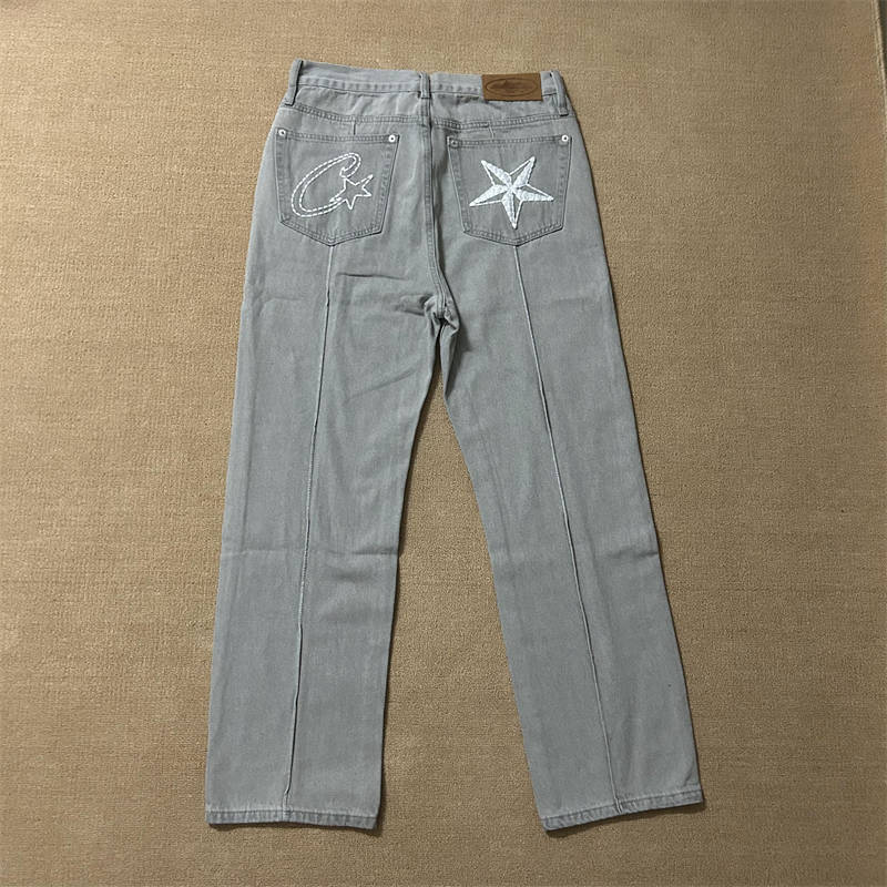 Corteiz Jeans Jacket Set Crtz Men C Star Trucker Denim Suit