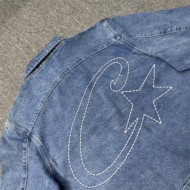 Corteiz Jeans Jacket Set Crtz Men C Star Trucker Denim Suit