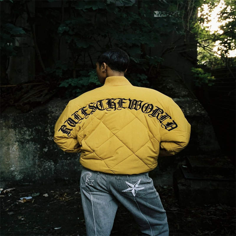 Corteiz Puffer Crtz Olde English Quilted Bomber Jacket