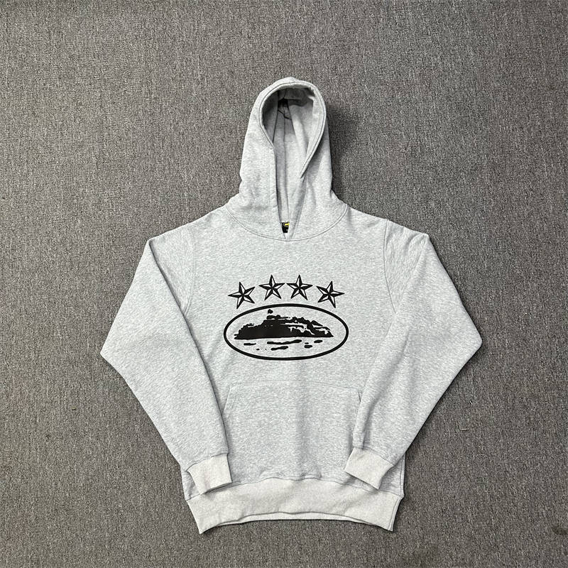 Corteiz Tracksuit Grey Crtz 4 Star Anniversary Hoodie Joggers Set