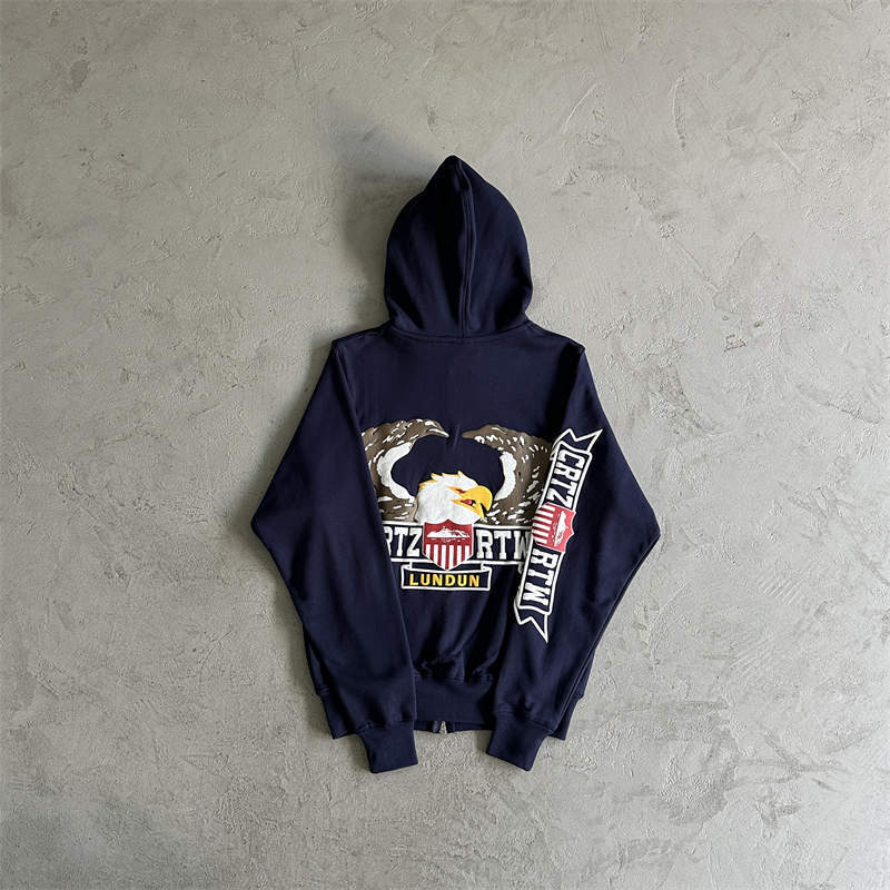 Corteiz Jumpsuit Crtz Dipset Zip Up Hoodie Eagle Print Tracksuit