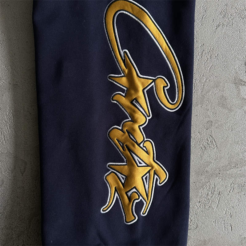 Corteiz Tracksuit Set Crtz Satin Applique Allstarz Hoodie Joggers