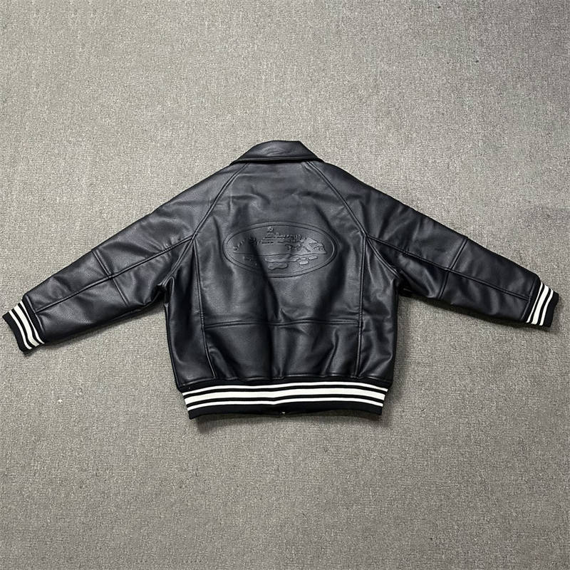 Corteiz Leather Jacket Crtz Alcatraz Uk Drill Hairstyle Coat