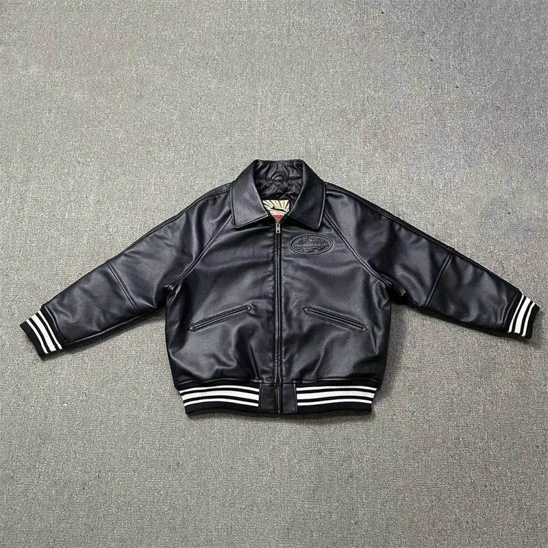 Corteiz Alcatraz UK Drill Leather Jacket product view