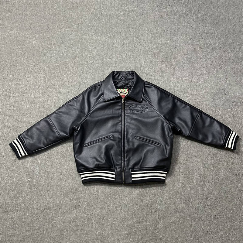 Corteiz Leather Jacket Crtz Alcatraz Uk Drill Hairstyle Coat