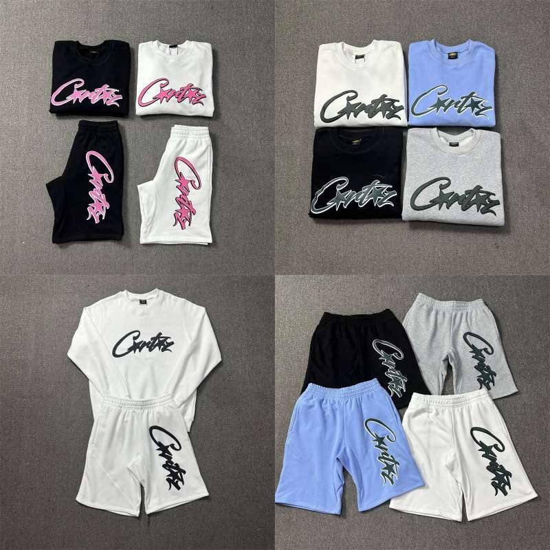Corteiz Tshirt Longsleeve Crtz Letter Print Sweatshirt and Shorts