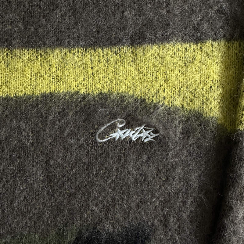 Corteiz Jumpers Mohair Knit Sweater Crtz T Shirt Long Sleeve Top