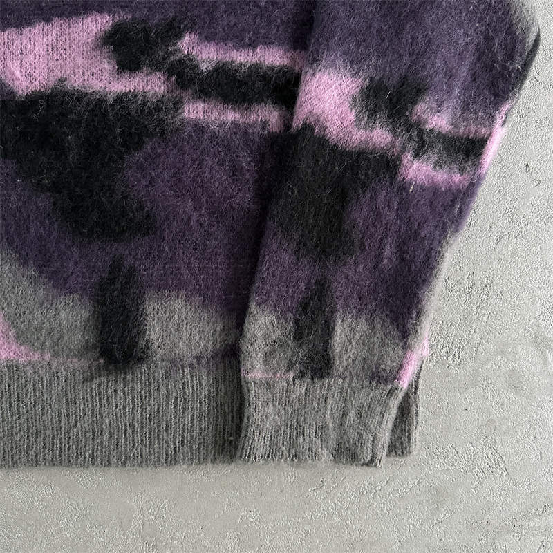 Corteiz Jumpers Mohair Knit Sweater Crtz T Shirt Long Sleeve Top