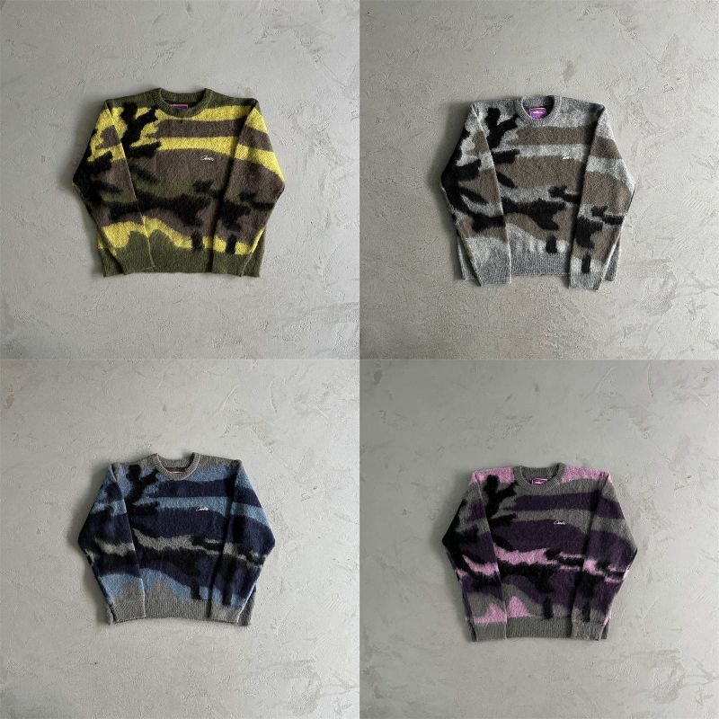 Corteiz Jumpers Mohair Knit Sweater Collection Front