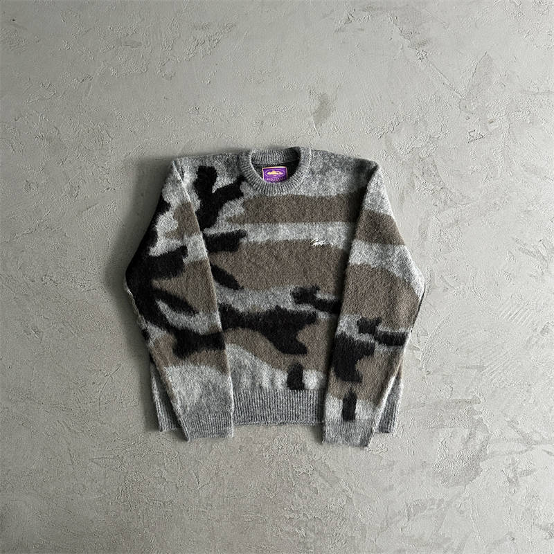 Corteiz Jumpers Mohair Knit Sweater Crtz T Shirt Long Sleeve Top