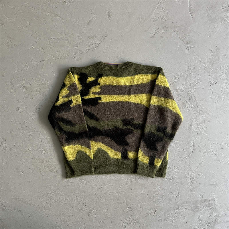 Corteiz Jumpers Mohair Knit Sweater Crtz T Shirt Long Sleeve Top