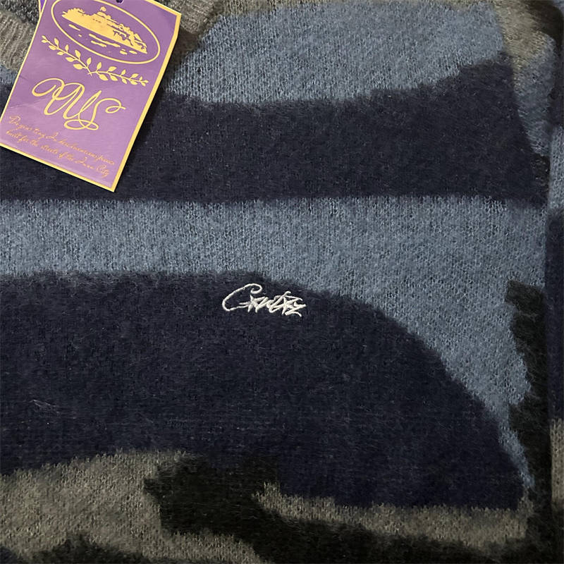 Corteiz Jumpers Mohair Knit Sweater Crtz T Shirt Long Sleeve Top