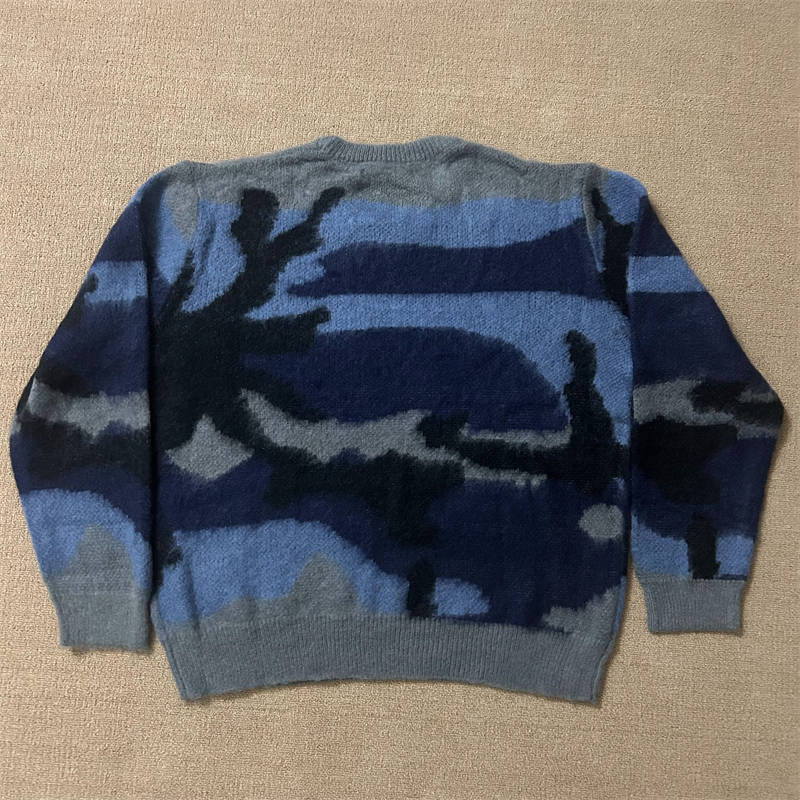 Corteiz Jumpers Mohair Knit Sweater Crtz T Shirt Long Sleeve Top