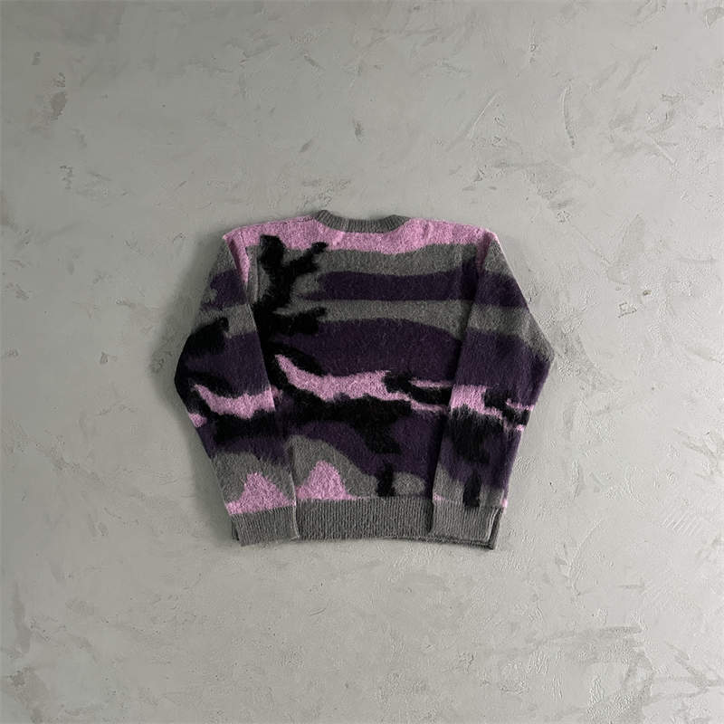 Corteiz Jumpers Mohair Knit Sweater Crtz T Shirt Long Sleeve Top