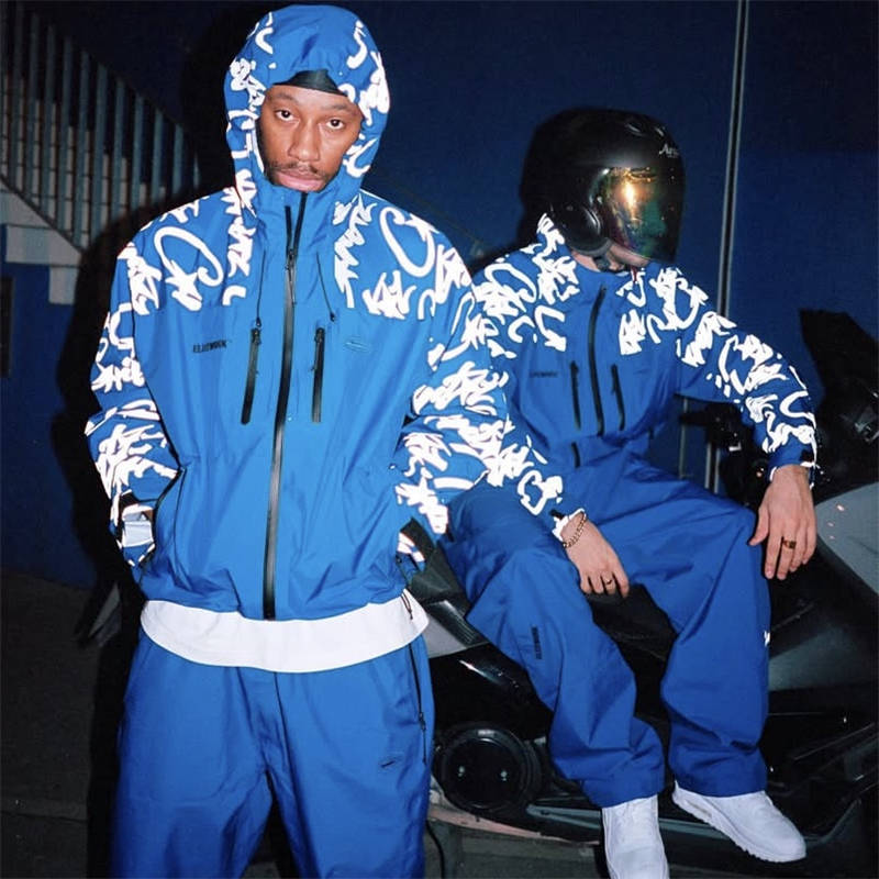 Corteiz Elitework Shell Jacket Royal Blue Wearing Effect