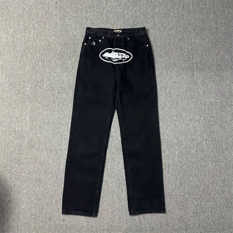 Corteiz Jeans Alcatraz Print Pants Crtz Baggy Denim Trousers
