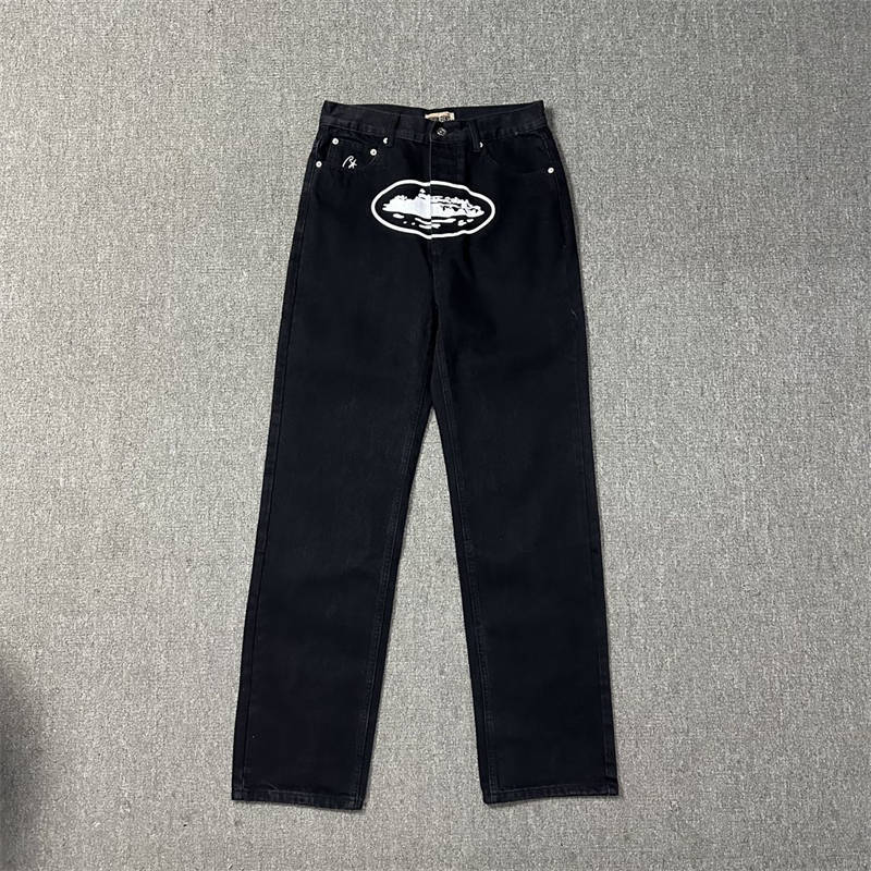 Corteiz Jeans Alcatraz Print Pants Crtz Baggy Denim Trousers