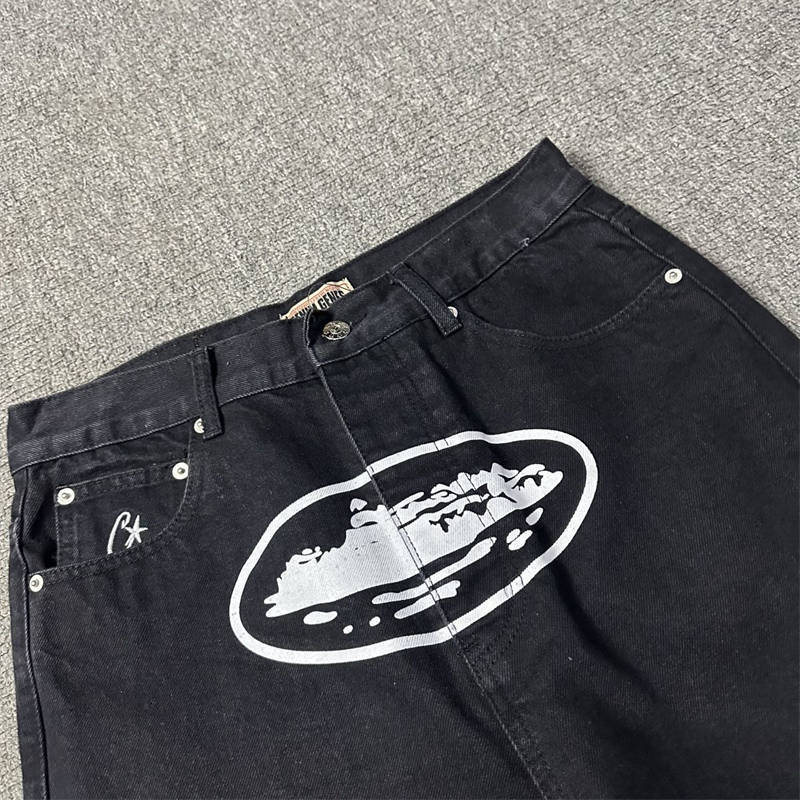 Corteiz Jeans Alcatraz Print Pants Crtz Baggy Denim Trousers