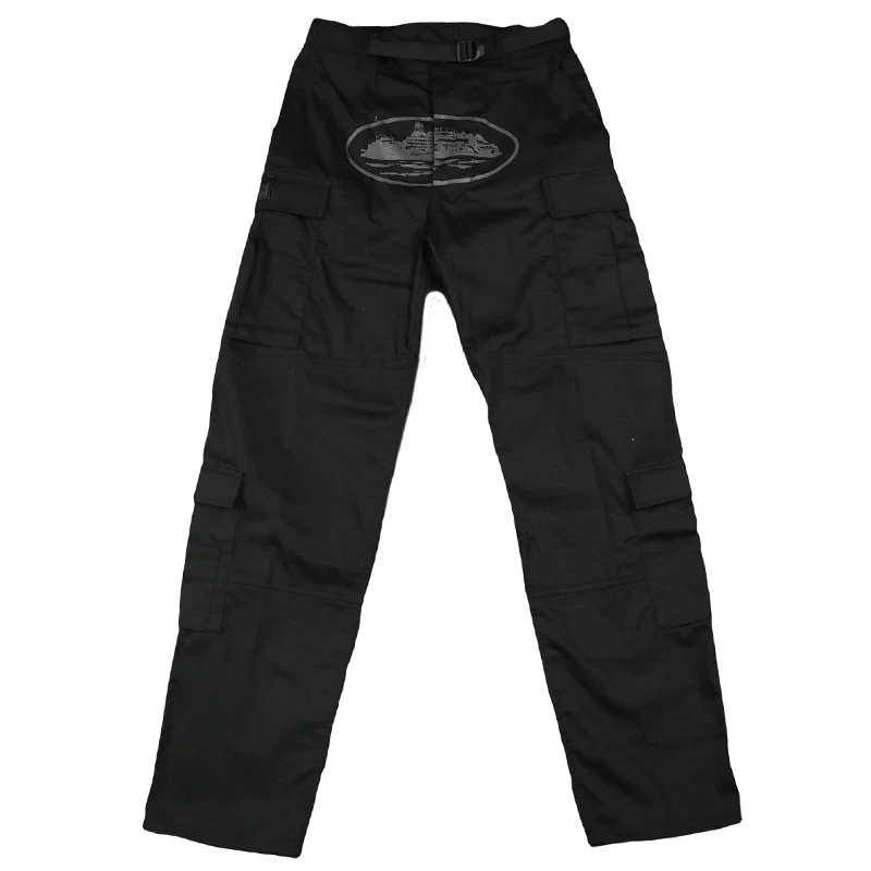 Black Corteiz Guerillaz cargo trousers