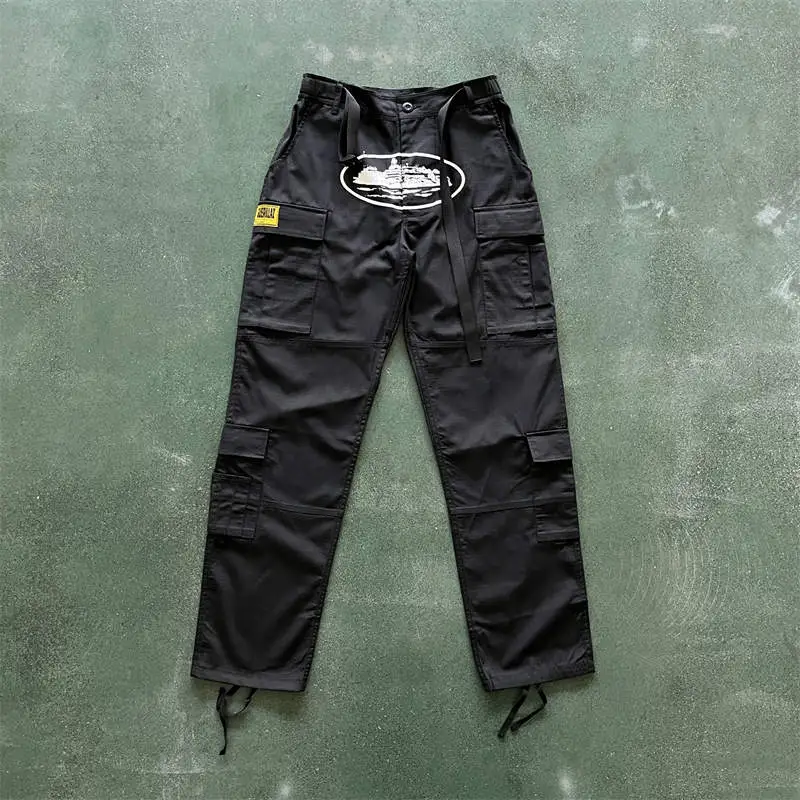Corteiz Cargos Pants Crtz Alcatraz Logo Print Trousers Collection