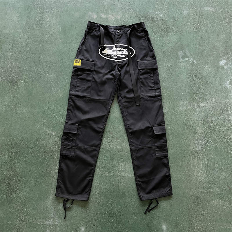 Corteiz Cargos Pants Crtz Alcatraz Logo Print Trousers Collection