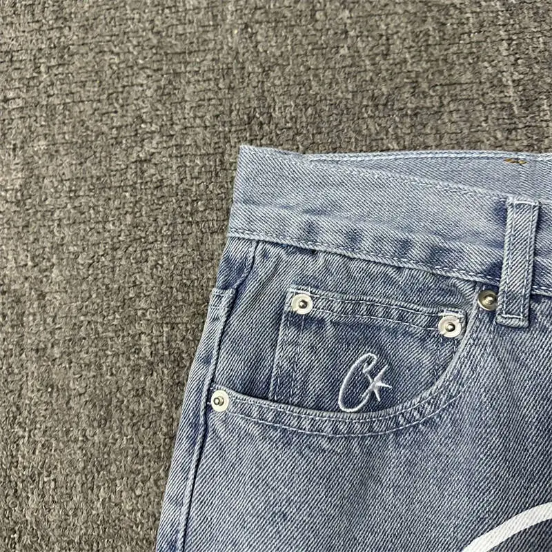 Corteiz Jeans Alcatraz Print Pants Crtz Baggy Denim Trousers