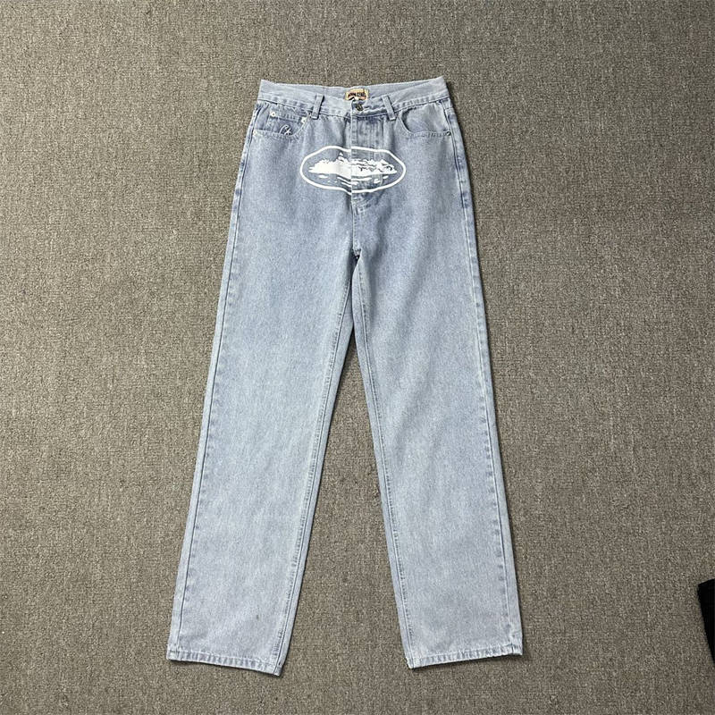Corteiz Jeans Alcatraz Print Pants Crtz Baggy Denim Trousers