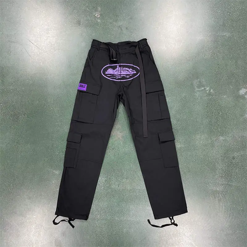 Corteiz Cargos Pants Crtz Alcatraz Logo Print Trousers Collection
