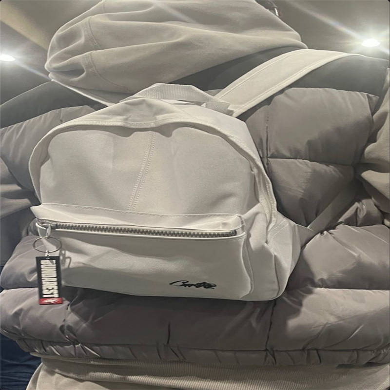 Corteiz Backpack Crtz Lil Big Bag White Wearing Effect