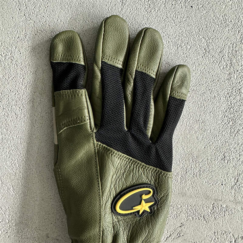 Corteiz Gloves Crtz Alcatraz Genuine Cowhide Leather Mitten