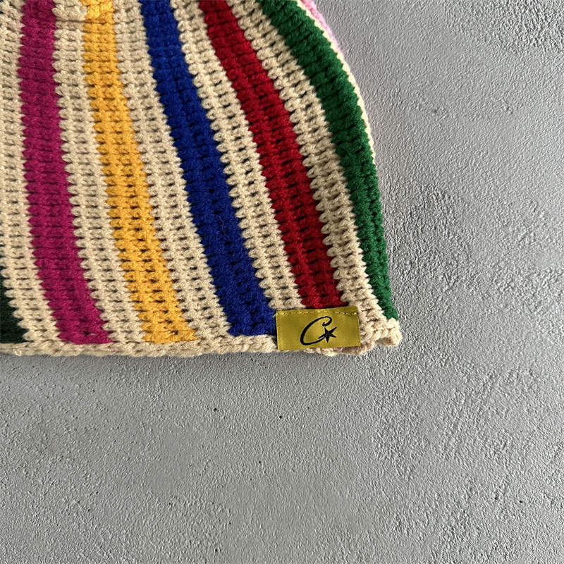 Corteiz Beanie Hat Big Crochet Crtz Vertical Knit Cold Cap