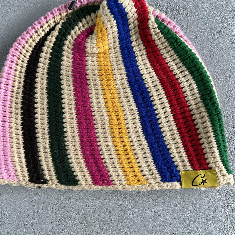 Corteiz Beanie Hat Big Crochet Crtz Vertical Knit Cold Cap