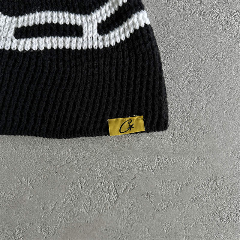Corteiz Beanie Black CRtz Big Crochet Beanies