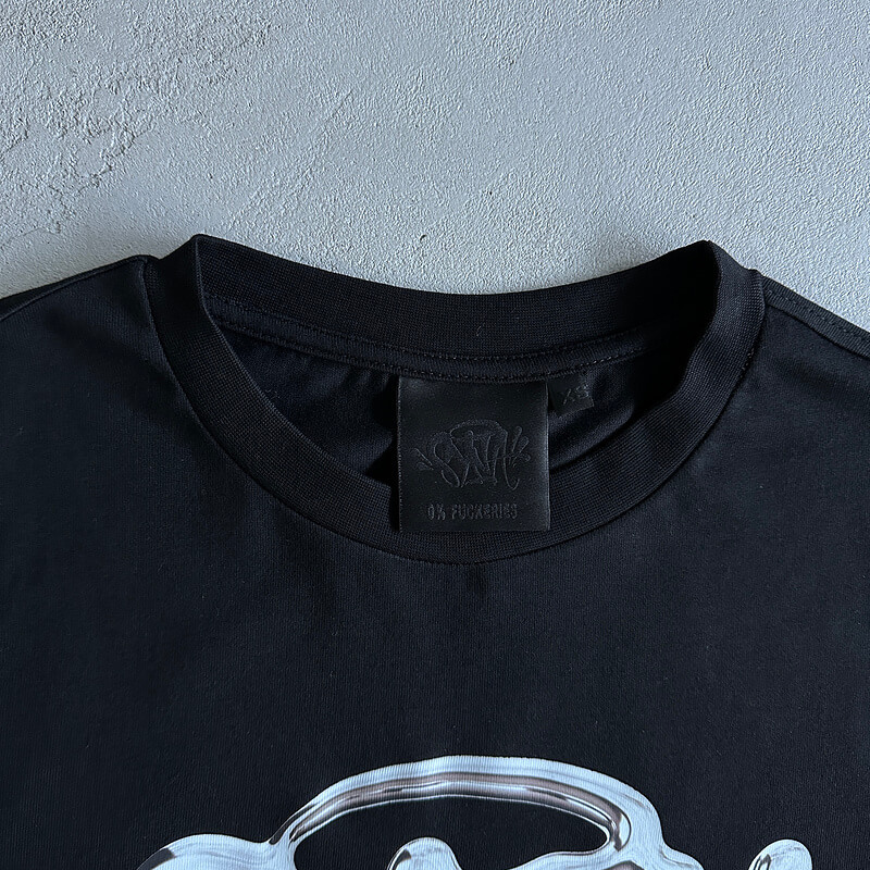 Syna World Chrome Tee Synaworld Logo Print T shirt Black White