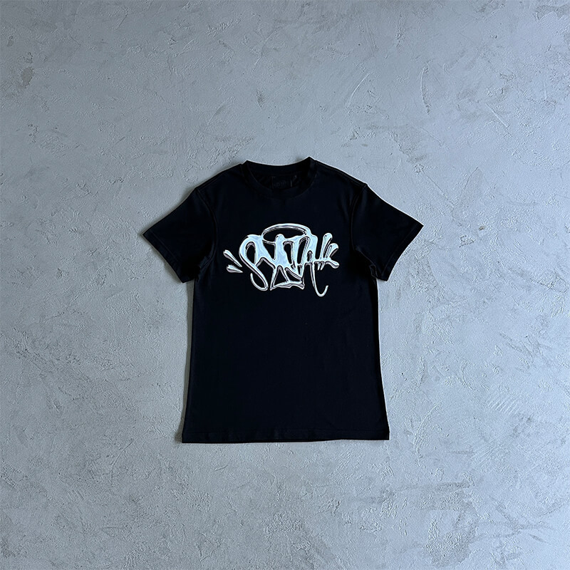 Syna World Chrome Tee Synaworld Logo Print T shirt Black White