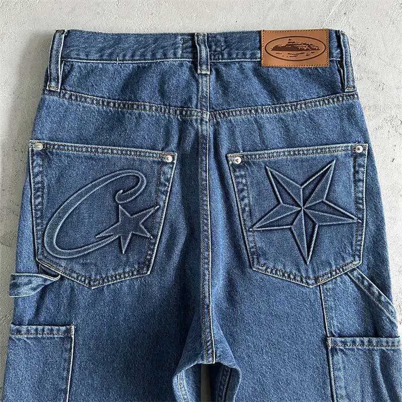Corteiz Work Pants Crtz Embossed C Star Denim Jeans