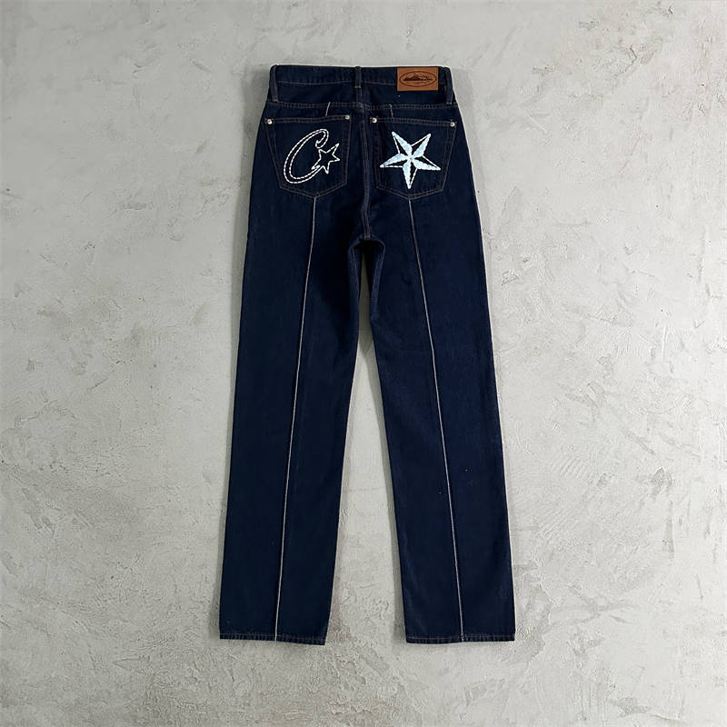 Corteiz Jeans Jacket Set Crtz Men C Star Trucker Denim Suit