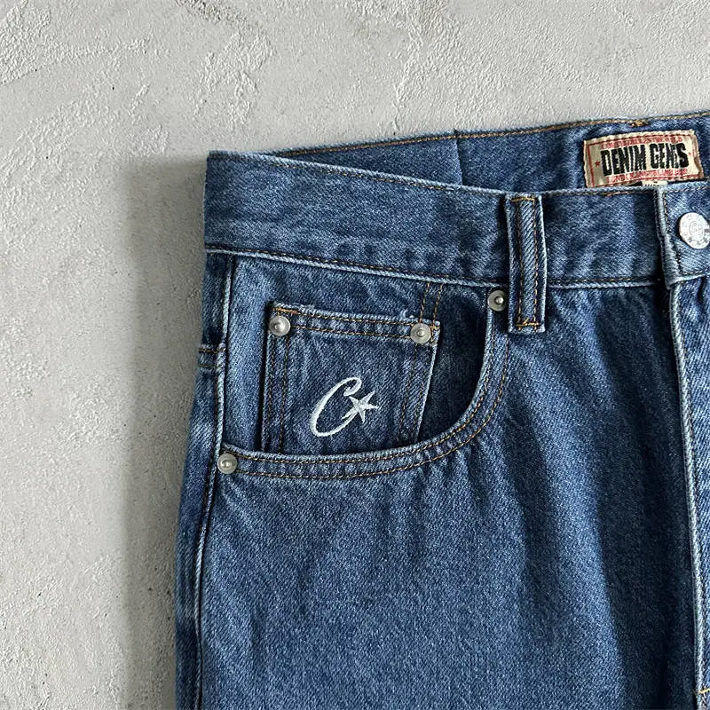 Corteiz Work Pants Crtz Embossed C Star Denim Jeans