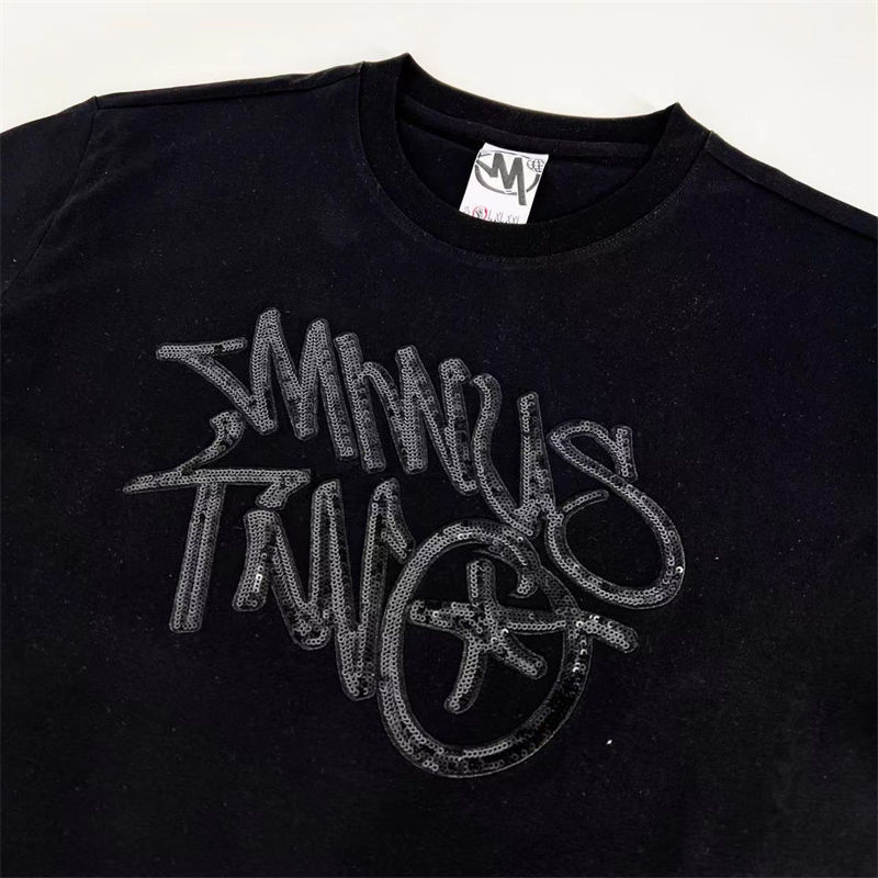 Minus Two Logo T-shirt Minustwo Glitter Sequin Tee