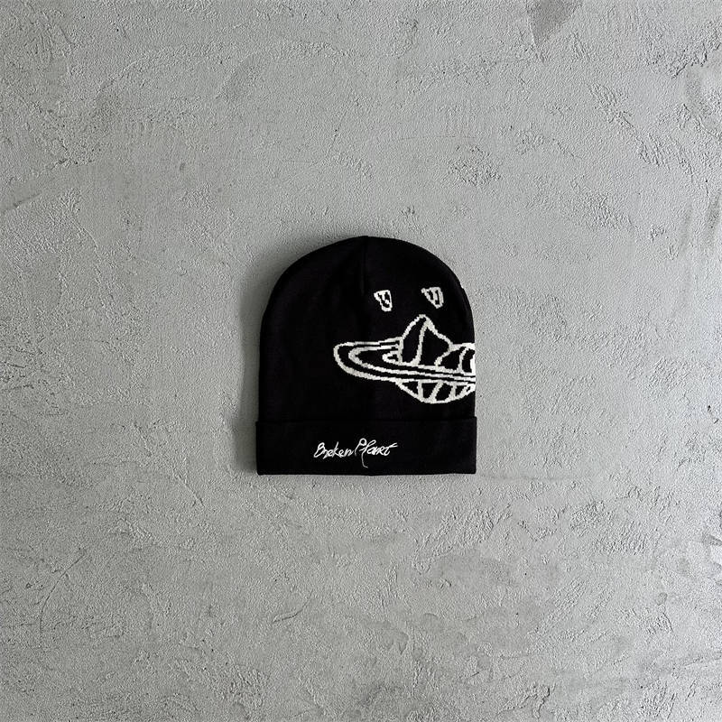 Broken Planet Market Beanie Brokenplanet Midnight Black Line Cap