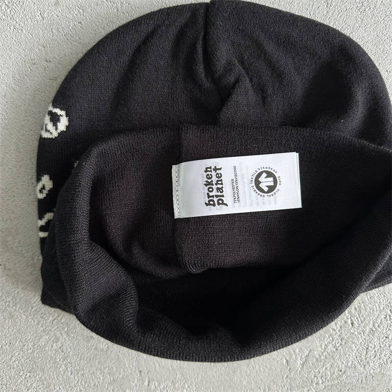 Broken Planet Market Beanie Brokenplanet Midnight Black Line Cap