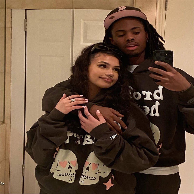 Broken Planet Broken Hearts Hoodie Wearing Effect