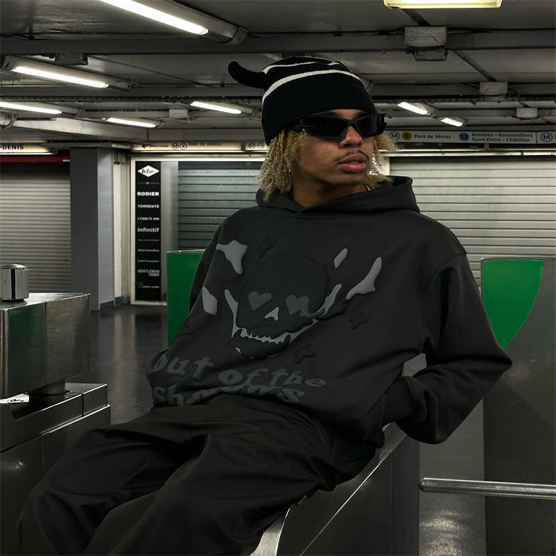 Broken Planet Out Of The Shadows Hoodie Wearing Effect