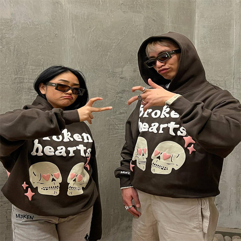 Broken Planet Broken Hearts Hoodie Wearing Effect