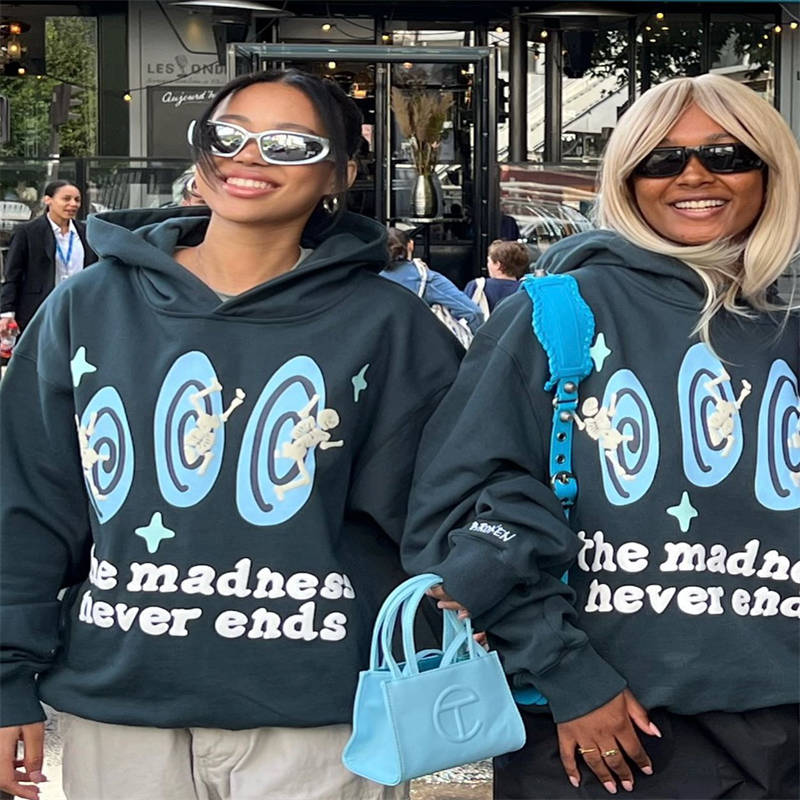 Broken Planet The Madness Never Ends Hoodie Wearing Effect